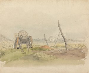 Landscape with Water Cart and Clothesline by Joshua Cristall