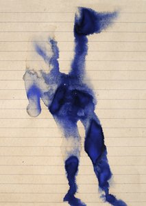 Abstract Blue Ink Blot