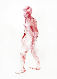 Red Walking Figure by Joshua Hoskins