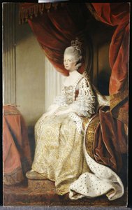 Portrait of Queen Charlotte, full length, seated in robes of state