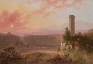 View of Lake Nemi at Sunset by Joshua Shaw