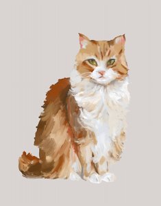 Fluffy Ginger Cat Portrait by Josie George