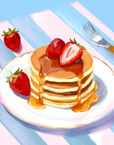 Strawberry Pancake Stack by Josie George