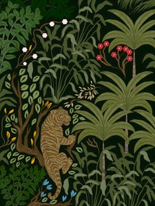 Tiger in Lush Jungle by Josie George