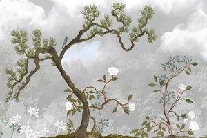 Tranquil Pine and Blossoms by Josie George