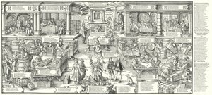 Life of German merchants and tradesmen in the 16th Century by Jost (after) Amman