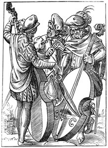A violinist and two cellists, 16th century by Jost Amman