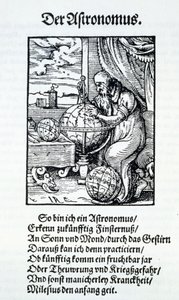 An Astronomer with a Verse by Hans Sachs, pub. Frankfurt 1568 by Jost Amman