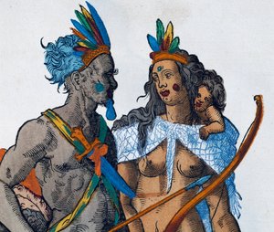 Peruvian indians, engraving by Jost Amman