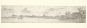 Panoramic View of Castle Ooij and the Tollhouse, North Brabant by Josua de Grave