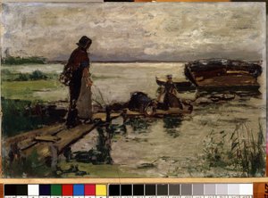 At the Seashore by Jozef  Israels