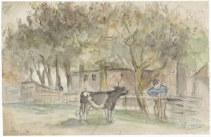 Landscape with a Cow and a Farmer