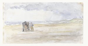 Man with Horse and Cart on the Beach by Jozef Israëls