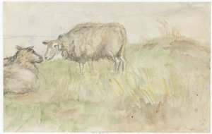 Two Sheep by Jozef Israëls