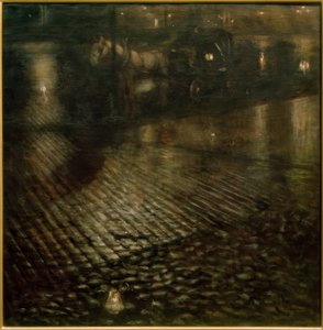 Carriage at Night by Jozef Pankiewicz