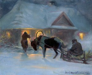 Winter Evening In Front of a Country House, 1921