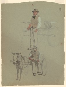 Studies of a Man and Horse Cart by Jr. Enoch Wood Perry