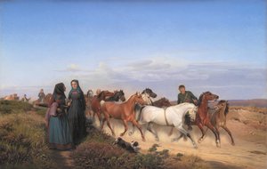 Jutland Farmers Returning from Market with Their Horses