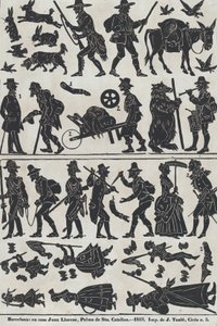 Sheet 2 of figures for Chinese shadow puppets by Juan Llorens
