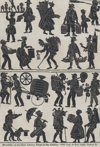 Sheet 3 of Figures for Chinese Shadow Puppets, 1859 by Juan Llorens