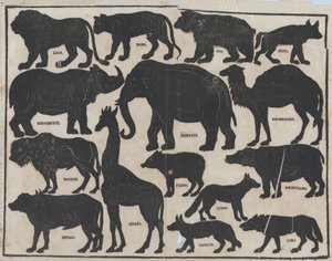 Sheet 5 of figures for Chinese shadow puppets, ca. 1850-70 by Juan Llorens