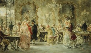 Elegant Figures in a Parisian Cafe
