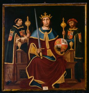 Saint Ferdinand Enthroned with Two Courtiers by Juan de Juanes