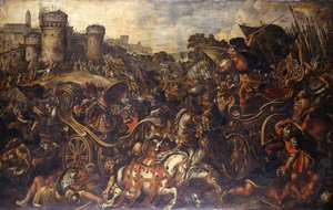 Achilles Confronting Hector Outside Troy by Juan de la Corte