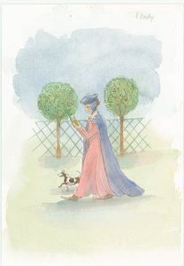 A medieval lady in a garden, 2004 by Judith Dobie