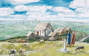Monastic Settlement, Glastonbury Tor by Judith Dobie