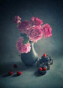 Garden Roses and Tomatoes