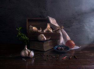 Rustic Garlic Still Life