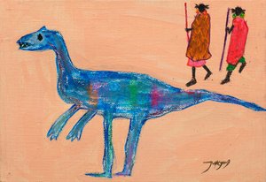 Blue Dinosaur Tribal Walk by Jukyong Park