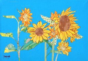Bright Sunflower Collage by Jukyong Park