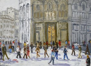 Bustling European City Square by Jukyong Park