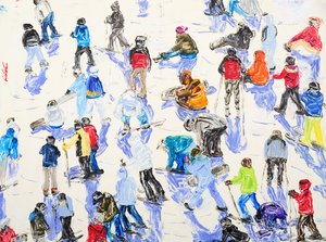 Busy Ski Day by Jukyong Park
