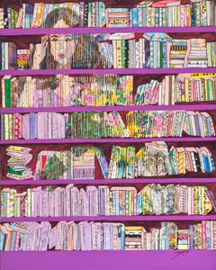 Colorful Bookshelf Woman