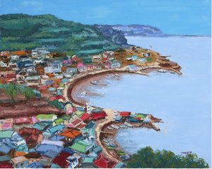 Colorful Coastal Village by Jukyong Park