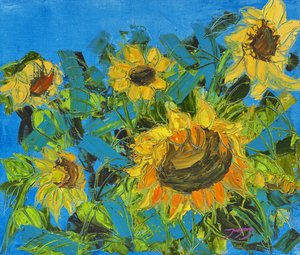 Golden Summer Sunflowers by Jukyong Park
