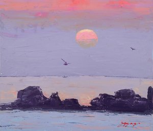 Purple Ocean Sunset by Jukyong Park