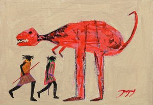Red Dinosaur Primal Scene by Jukyong Park