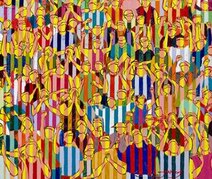 Vibrant Cheering Crowd by Jukyong Park