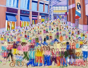 Vibrant City Crowd