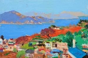 Vibrant Coastal Village by Jukyong Park