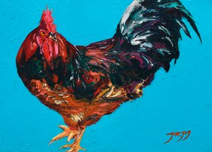 Vibrant Red Rooster