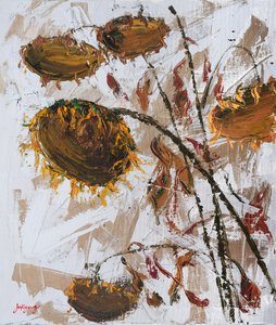 Wilted Autumn Sunflowers by Jukyong Park