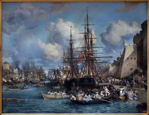 The port of Brest (France) in 1864.