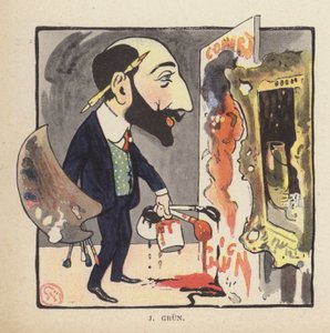 Self-portrait of French painter and illustrator Jean-Alexandre Grun by Jules Alexandre Gruen or Grun