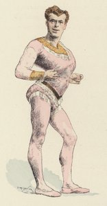 Circus Strong Man with Pronounced Chest (color lithograph) by Jules Arsene (after) Garnier