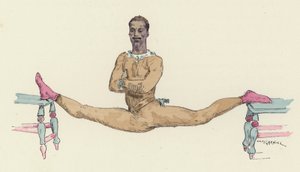 Male gymnast doing the splits by Jules Arsene (after) Garnier